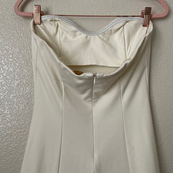 Amanda Uprichard Dress Womens Small Cream Strapless Knit Mini Bridal Cocktail - Picture 7 of 13